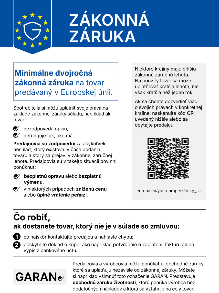 Legal guarantee harmonised notice